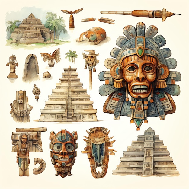 Foto página del códice con escritura pictórica azteca e ilustraciones.