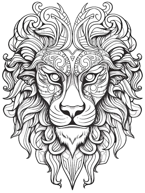 Página de colorear para adultos león