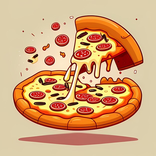 Foto página para colorear para los amantes de la pizza