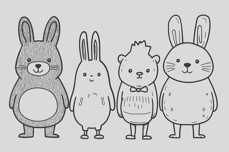 Foto página para colorear de animales kawaii para niños