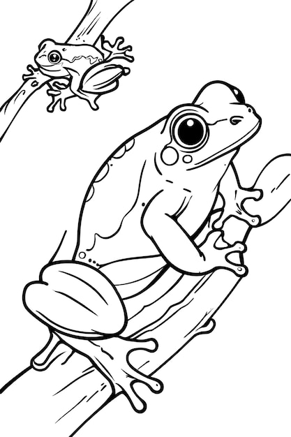Página para colorear animales Libro para colorear para niños Ilustración de animales lindos Hoja para colorear imprimible Ju