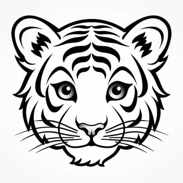 Página para colorear de animales tigre para niños