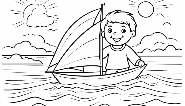 Página para colorear en blanco con contornos simples para niños ilustración vectorial en papel blanco Detalles fáciles