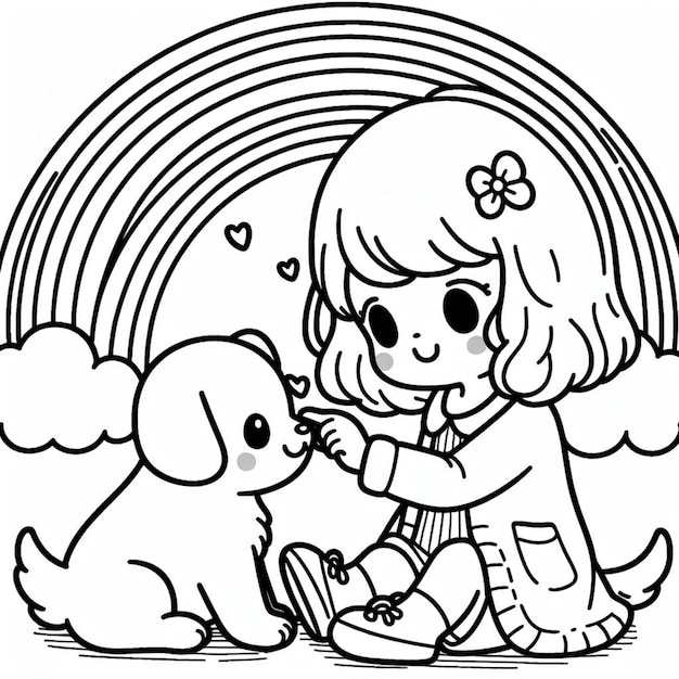 Foto página para colorear cachorros para niños