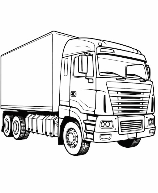 Página para colorear de camiones para niños Páginas para pintar de transporte para imprimir
