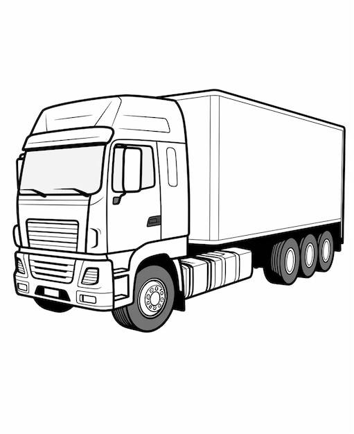 Página para colorear de camiones para niños Páginas para pintar de transporte para imprimir