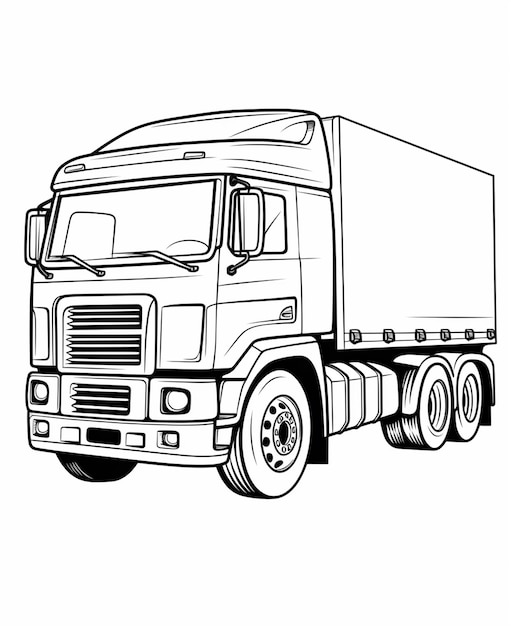Página para colorear de camiones para niños Páginas para pintar de transporte para imprimir