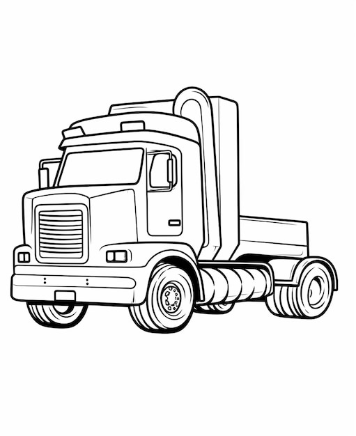 Página para colorear de camiones para niños Páginas para pintar de transporte para imprimir