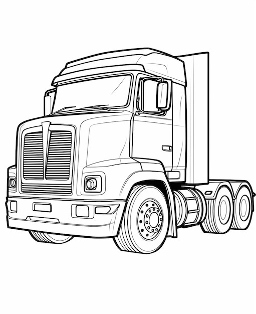 Página para colorear de camiones para niños Páginas para pintar de transporte para imprimir