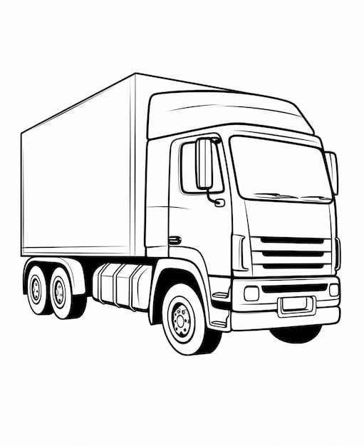 Página para colorear de camiones para niños Páginas para pintar de transporte para imprimir