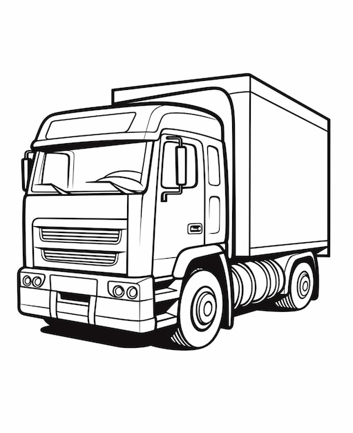 Página para colorear de camiones para niños Páginas para pintar de transporte para imprimir