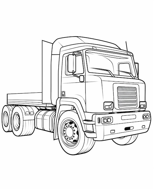 Página para colorear de camiones para niños Páginas para pintar de transporte para imprimir