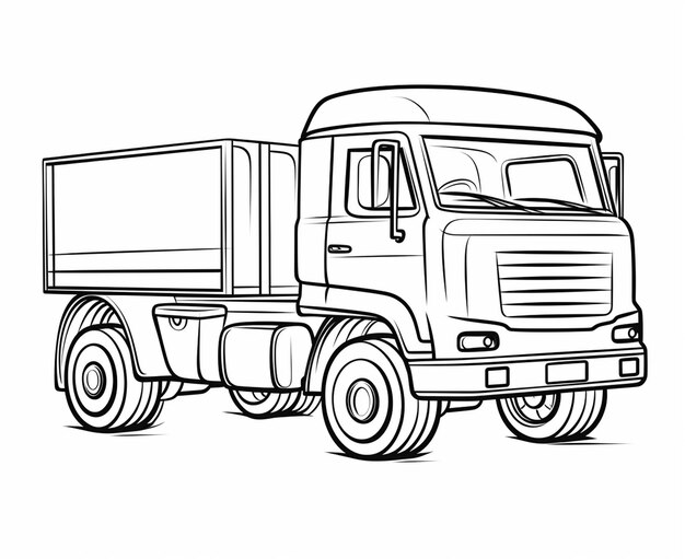 Foto página para colorear de camiones para niños páginas para pintar de transporte para imprimir