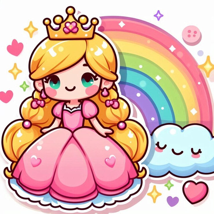 Página para colorear clipart de la princesa para niños generada por ai