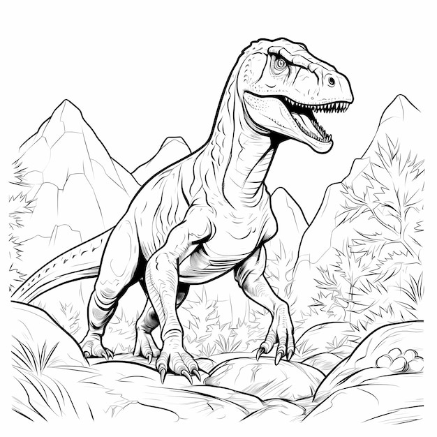 Página para colorear de dinosaurios libro para colorear