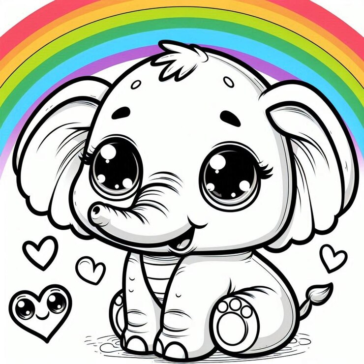 Página para colorear de elefantes para niños generada por ai