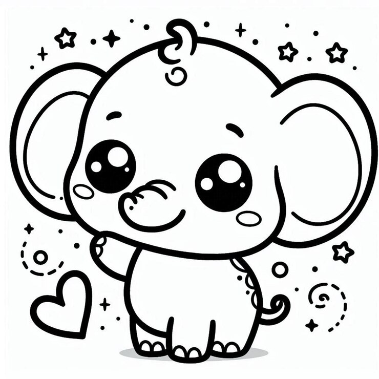 Página para colorear de elefantes para niños generada por ai