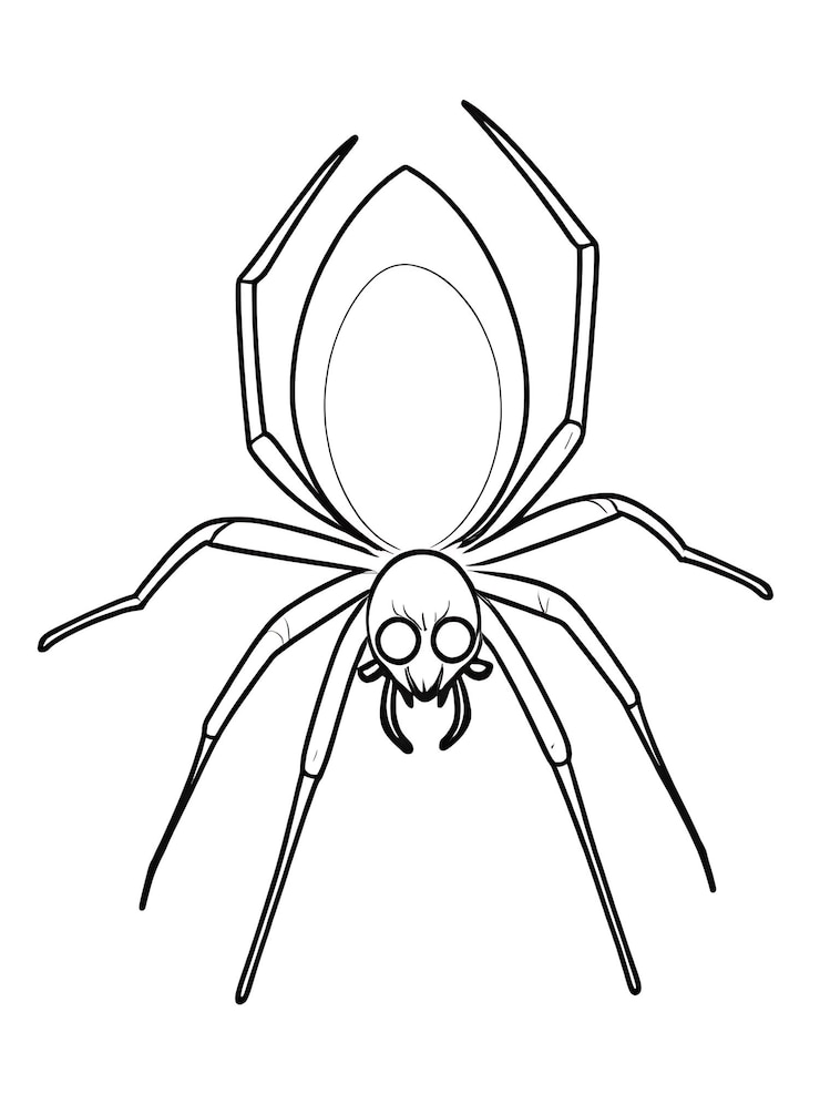 Foto página de colorear fácil de dibujos animados araña contorno blanco color fondo blanco ai imagen grnareted