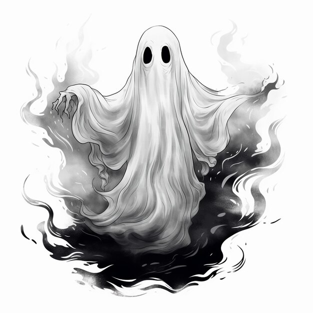 Página para colorear El fantasma de Halloween