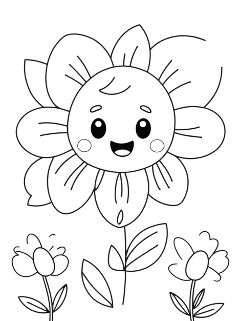 Página para colorear de flores bonitas