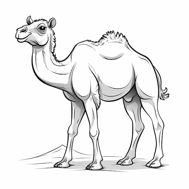 Foto página para colorear de happy camel esbozo sencillo y limpio para niños