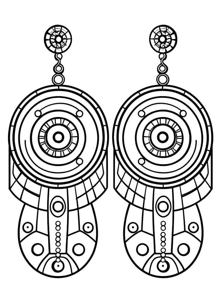 Foto página de colorear de joyas y pendientes