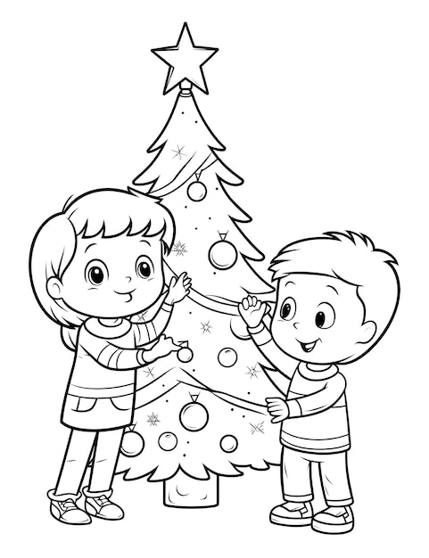 Foto página para colorear de navidad para niños