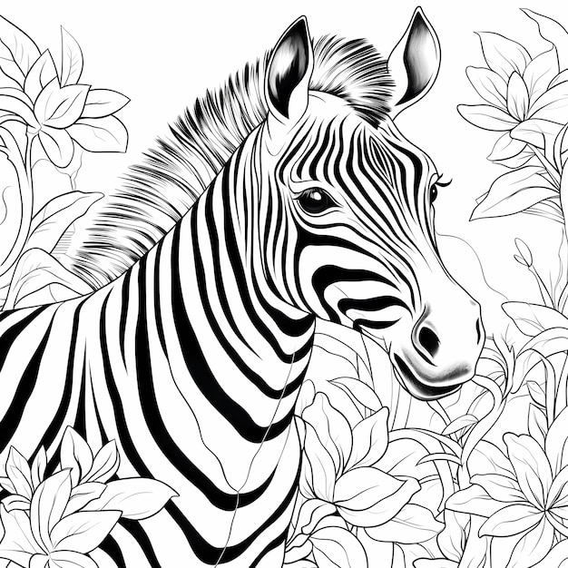 página para colorear para niños safari cebra