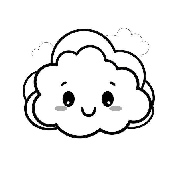 Página para colorear nubes para niños Ilustración vectorial para libro para colorear