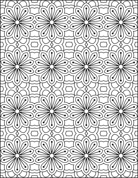 Página para colorear con patrones geométricos dibujados a mano Página de colorear con modelos geométrica para adultos