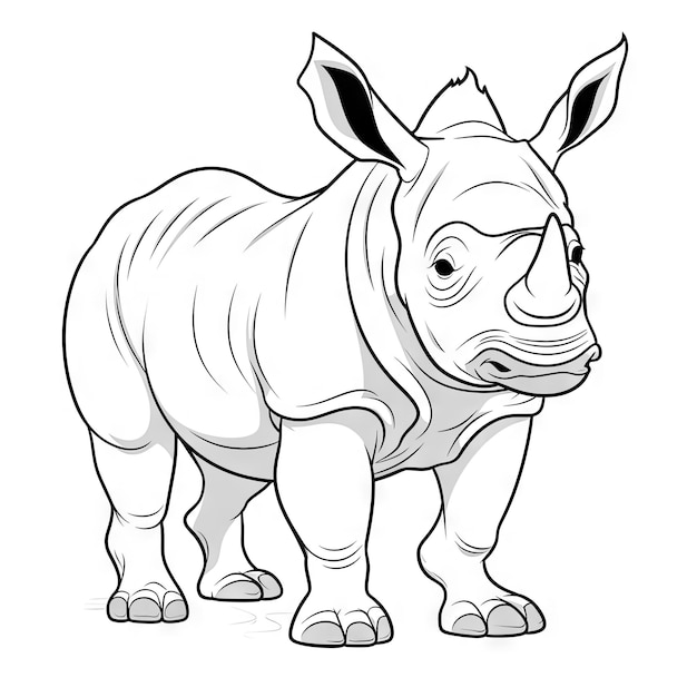 Foto página de colorear de rinoceronte ilustración de rinocerontes