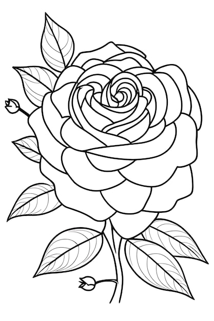 Página para colorear de rosas hermosas para niños