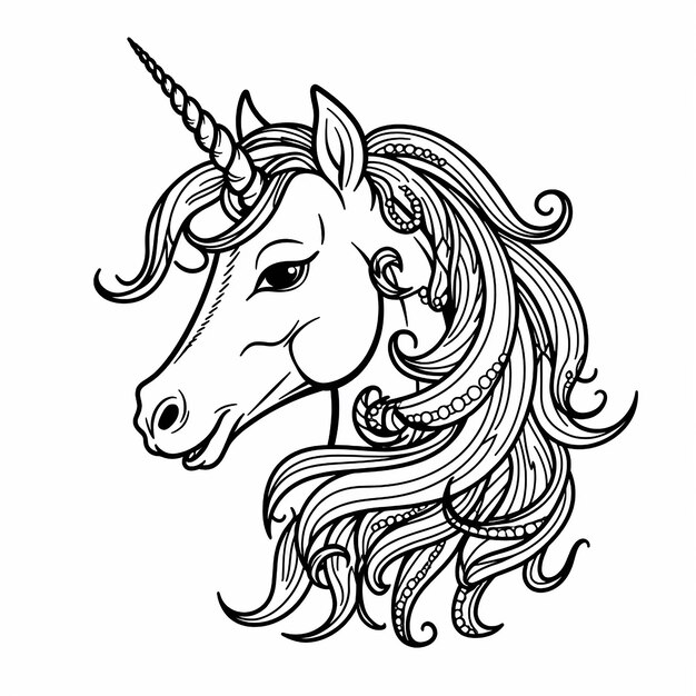 Página para colorear unicornio