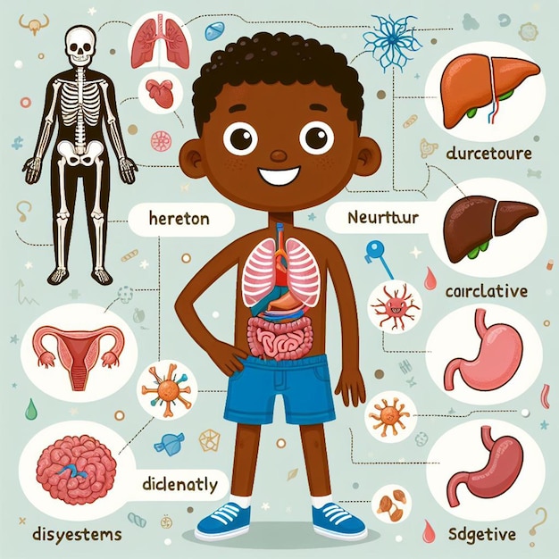 Foto página de anatomia infantil