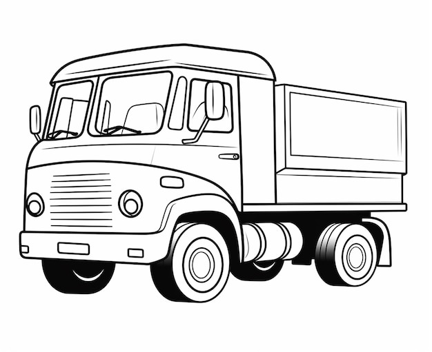 Página de coloração de caminhão de transporte para crianças Páginas de coloração para impressão
