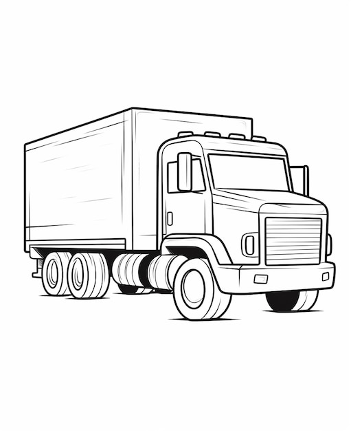 Foto página de coloração de caminhão de transporte para crianças páginas de coloração para impressão
