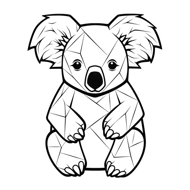 Página de coloração de desenhos animados de koalas bonitos