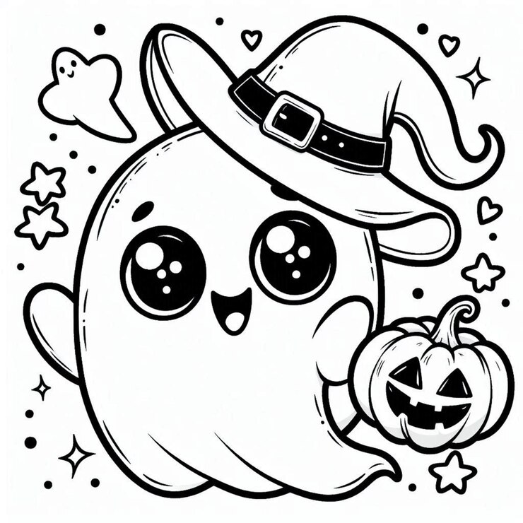 Foto página de coloração de halloween para crianças ai gerada