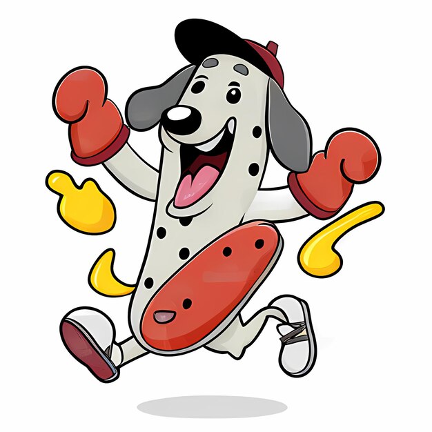 Foto página de coloração hot doggin cowboy dalmatian com chapéu de cowboy hot dog ears