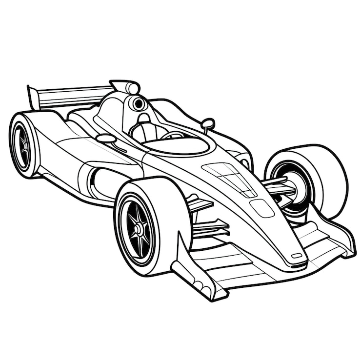 Foto página de colorir de alta resolução para crianças com um carro de desenho animado bonito