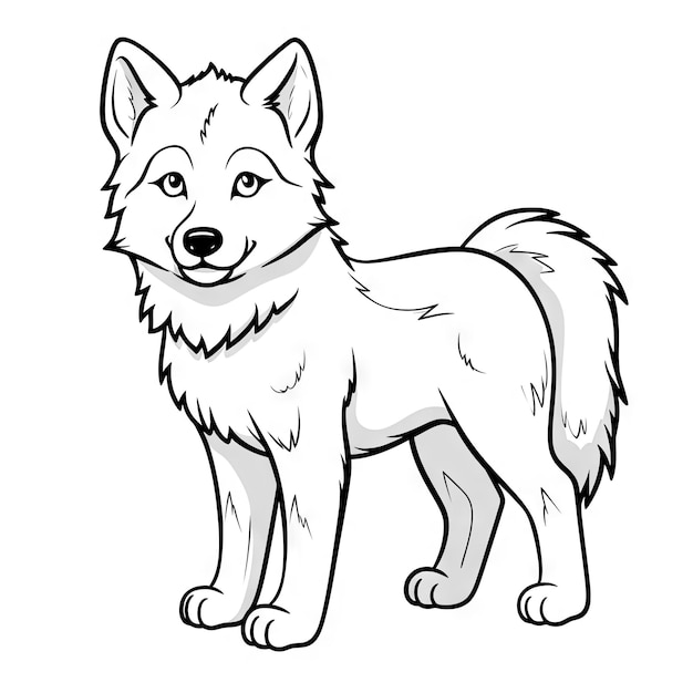 Foto página de colorir de animais lobos para crianças