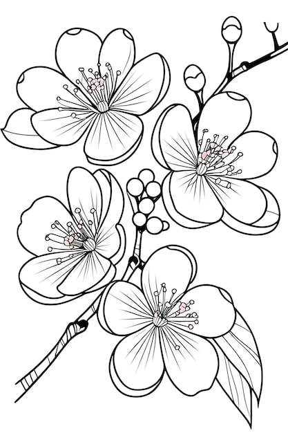 Foto página de colorir flores fácil para crianças