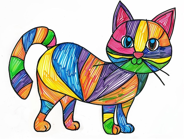 Página de colorir Gato Adorável