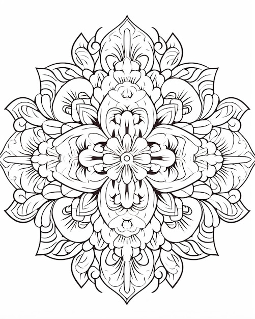 Página de colorir Mandala em estilo detalhado