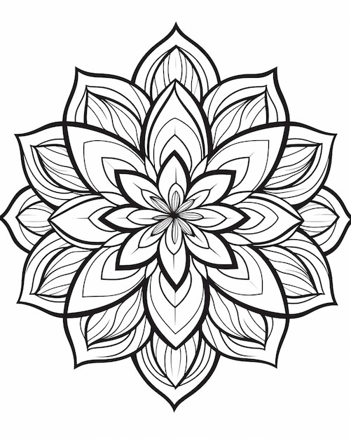 Página de colorir Mandala preto e branco