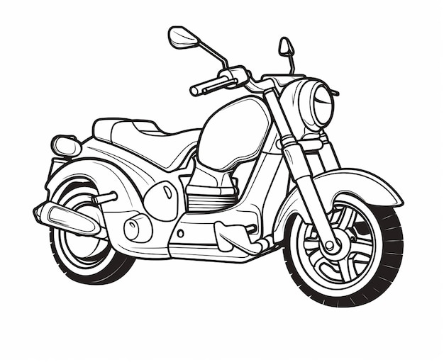 Página de colorir motocicleta para crianças Páginas de colorir transporte imprimíveis