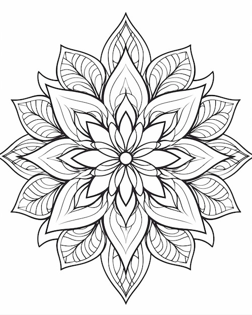 Página de colorir para adultos Mandala