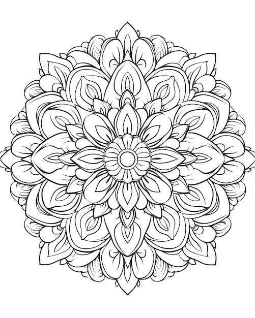 Página de colorir Redonda com Desenho de Mandala