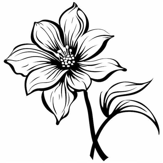 Página de colorir uma flor de margarida