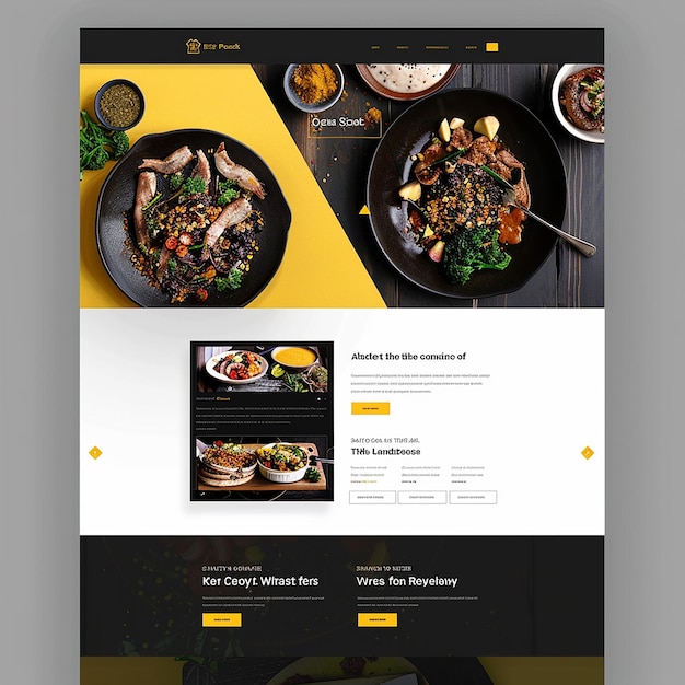página de destino do site para restaurante